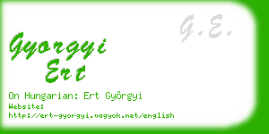 gyorgyi ert business card